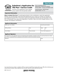 Document preview: Form DRS T244 Substitute's Application for Trs Plan 1 Service Credit - Washington