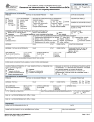 Document preview: DSHS Form 14-151 Request for Dda Eligibility Determination - Washington (French)