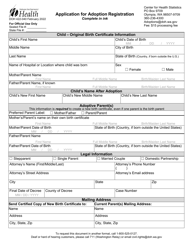 DOH Form 422-040 Application for Adoption Registration - Washington, Page 2