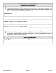 Form SS-9437 Eligibility Verification Request Form - Safe at Home Address Confidentiality Program - Tennessee, Page 2