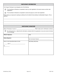 Form SS-9439 Program Withdrawal Request Form - Safe at Home Address Confidentiality Program - Tennessee, Page 2