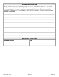 Form SS-9432 Law Enforcement Request for Disclosure Form - Safe at Home Address Confidentiality Program - Tennessee, Page 2