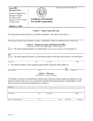 Form 201 Certificate of Formation for-Profit Corporation - Texas, Page 5