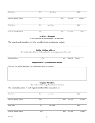 Form 204 Certificate of Formation - Professional Association - Texas, Page 7