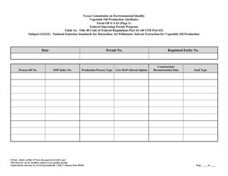 Form TCEQ-10441 (OP-UA63) Vegetable Oil Production Attributes - Texas, Page 4