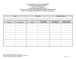 Form TCEQ-10085 (OP-UA33) Metallic Mineral Processing Plant Attributes - Texas, Page 22