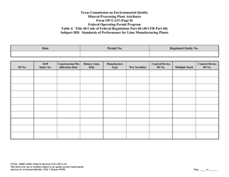 Form TCEQ-10085 (OP-UA33) Metallic Mineral Processing Plant Attributes - Texas, Page 24