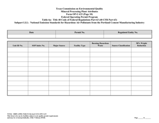 Form TCEQ-10085 (OP-UA33) Metallic Mineral Processing Plant Attributes - Texas, Page 26