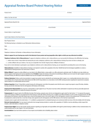 Document preview: Form 50-216 Appraisal Review Board Protest Hearing Notice - Texas
