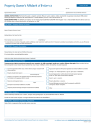 Form 50-283 Property Owner&#039;s Affidavit of Evidence - Texas