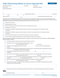 Document preview: Form 50-812 Order Determining Motion to Correct Appraisal Roll - Texas