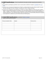 DOH Form 611-015 Mental Health Professional/Mental Health Specialist Application - Washington, Page 4