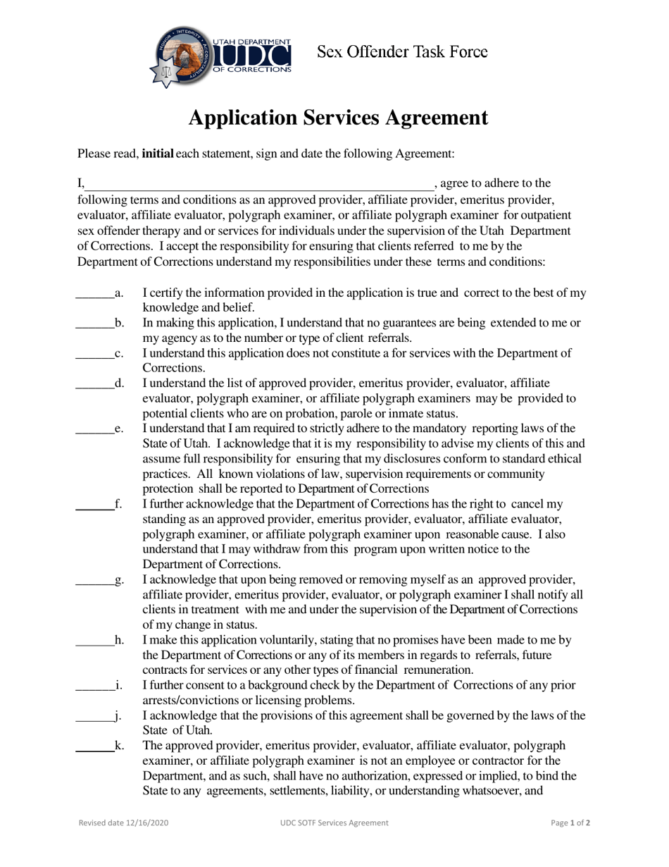 Utah Application Services Agreement Sex Offense Task Force Fill Out Sign Online And 0840