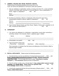 Nursing Home License Application/Reapplication - Vermont, Page 2