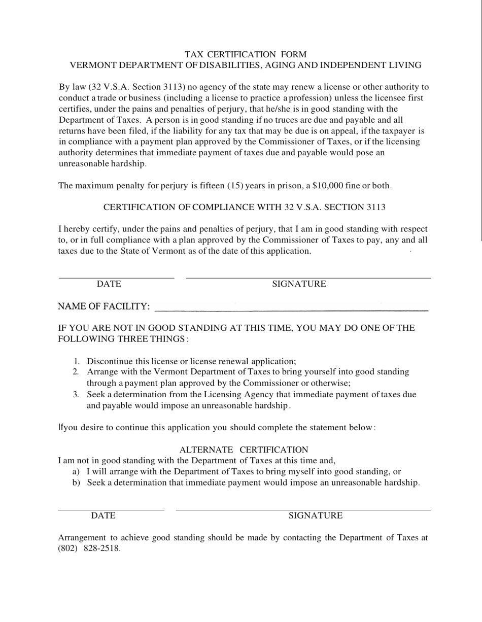 Nursing Home License Application / Reapplication - Vermont, Page 5