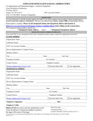 Document preview: Form BR-001 Employer Designated Mailing Address Form - Texas