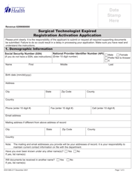 DOH Form 669-217 Surgical Technologist Expired Registration Activation Application - Washington, Page 5