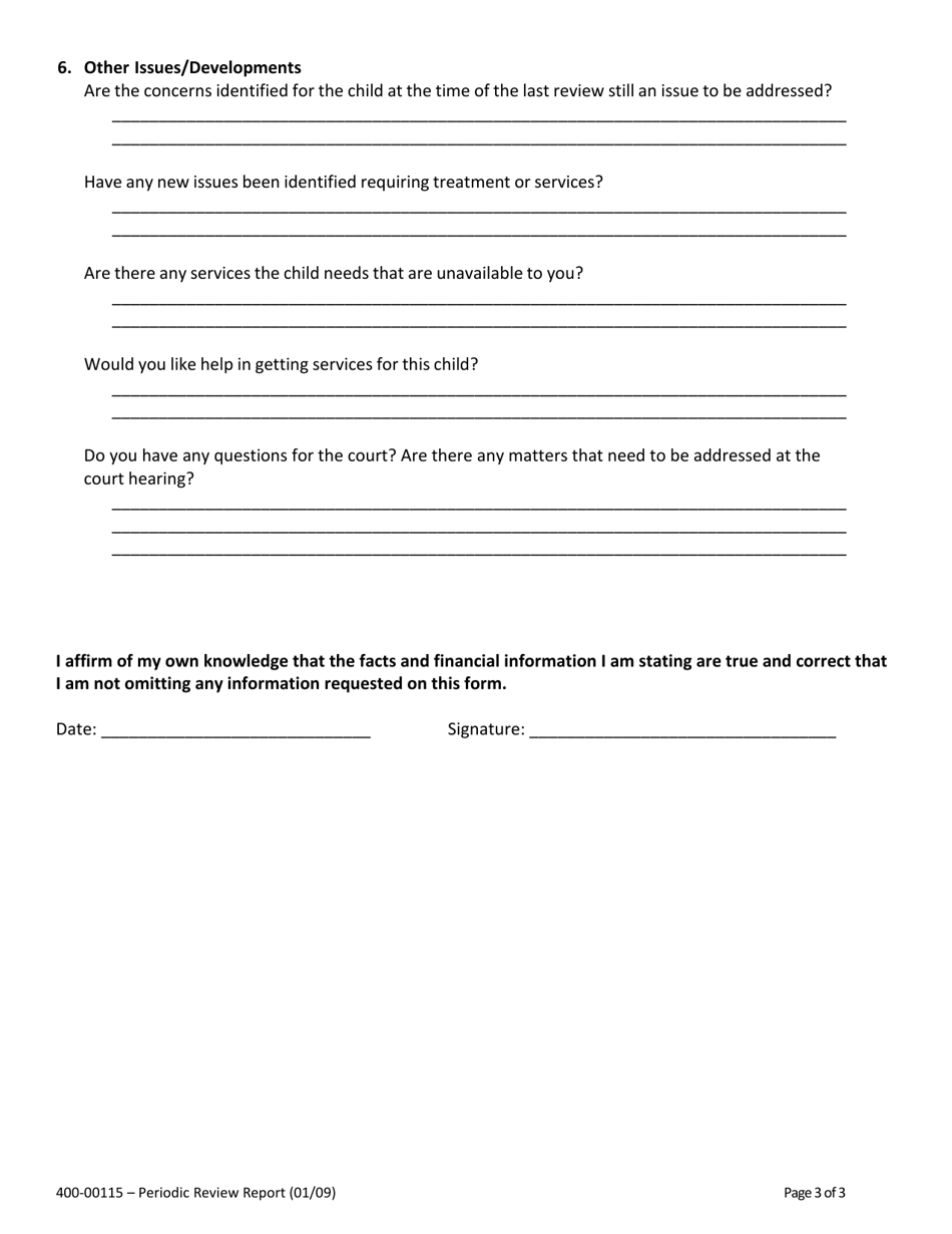 Form 400-00115 Periodic Review Report - Vermont, Page 3