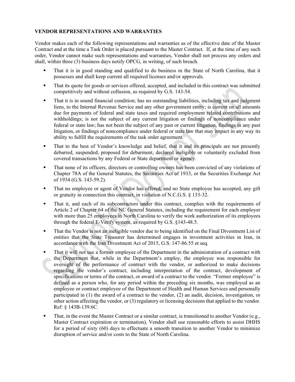 Task Order Contract - Sample - North Carolina, Page 4