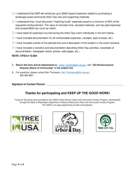 Arbor Day Accomplishment Report and Reimbursement Request - Washington, Page 3