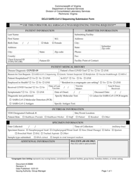 Form 35889 Dcls Sars-Cov-2 Sequencing Submission Form - Virginia