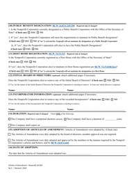 Articles of Amendment - Washington Nonprofit Corporation - Washington, Page 6