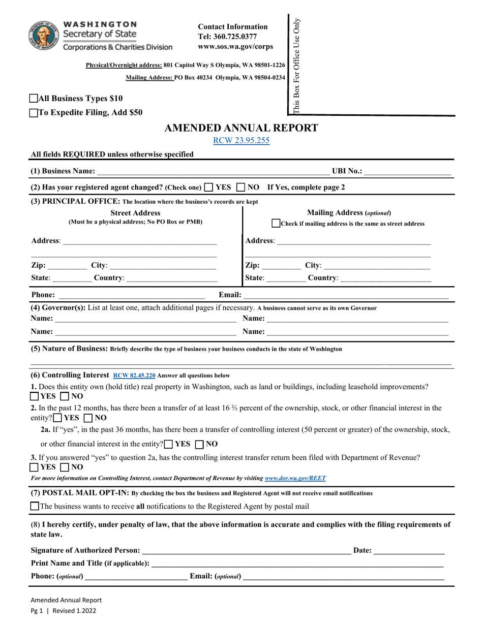 Amended Annual Report - Washington, Page 3