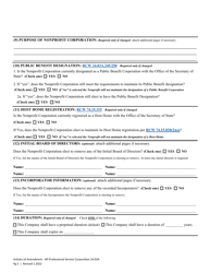 Articles of Amendment - Washington Nonprofit Professional Service Corporation - Washington, Page 6