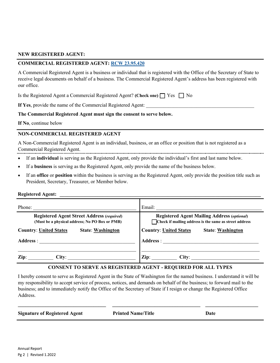 Washington Annual Report Download Fillable PDF Templateroller