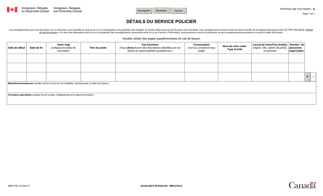 Forme IMM0150  Printable Pdf