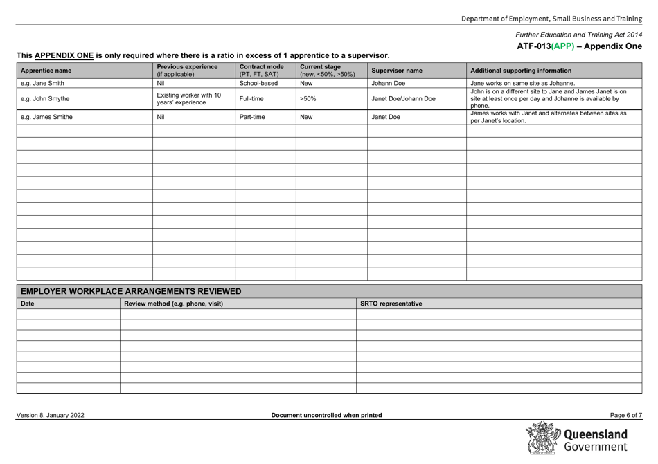 Form ATF-013(APP) Employer Resource Assessment - Apprentice / S - Queensland, Australia, Page 6