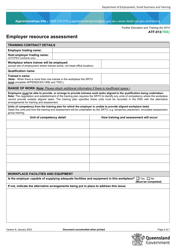 Form ATF-013(TEE) Employer Resource Assessment - Trainee/S - Queensland, Australia, Page 2