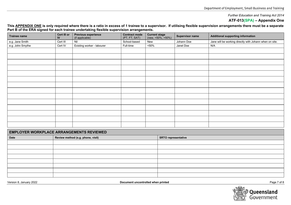 Form ATF-013(SPA) Employer Resource Assessment - Swimming Pool and Spa - Queensland, Australia, Page 7