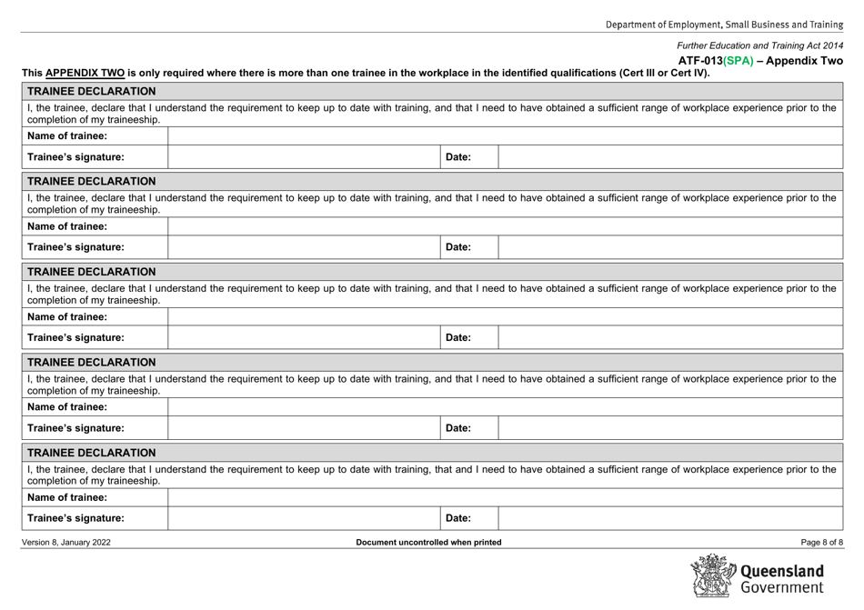 Form ATF013(SPA) Fill Out, Sign Online and Download Fillable PDF