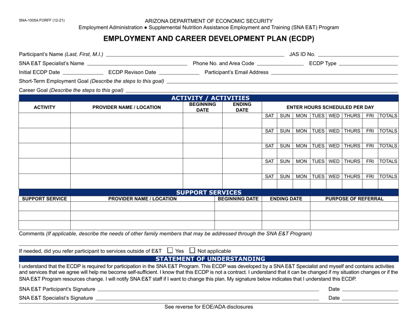 Form SNA-1005A  Printable Pdf