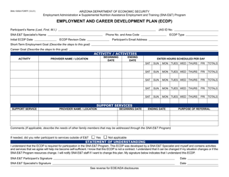 Form SNA-1005A Employment and Career Development Plan (Ecdp) - Arizona