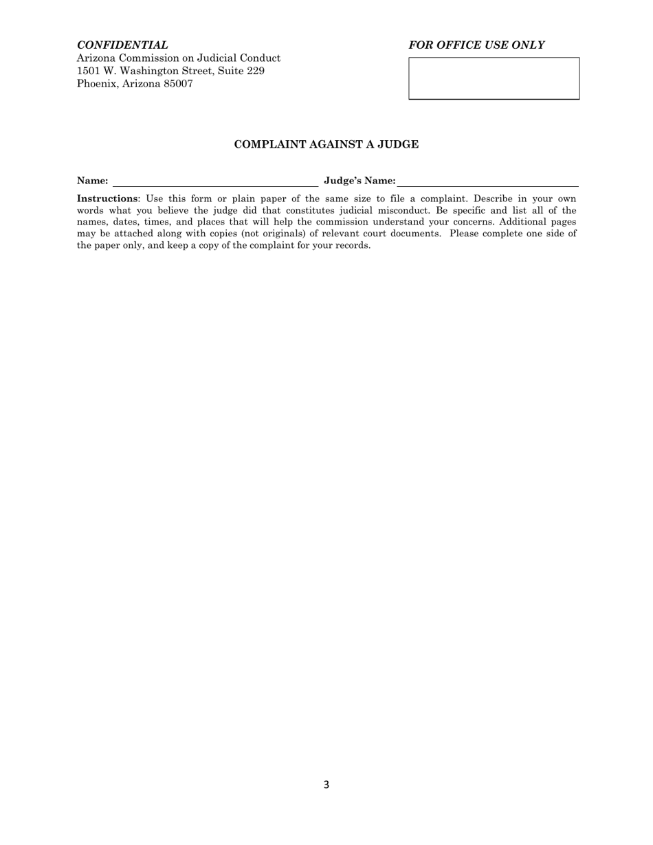 Complaint Against a Judge - Arizona, Page 3