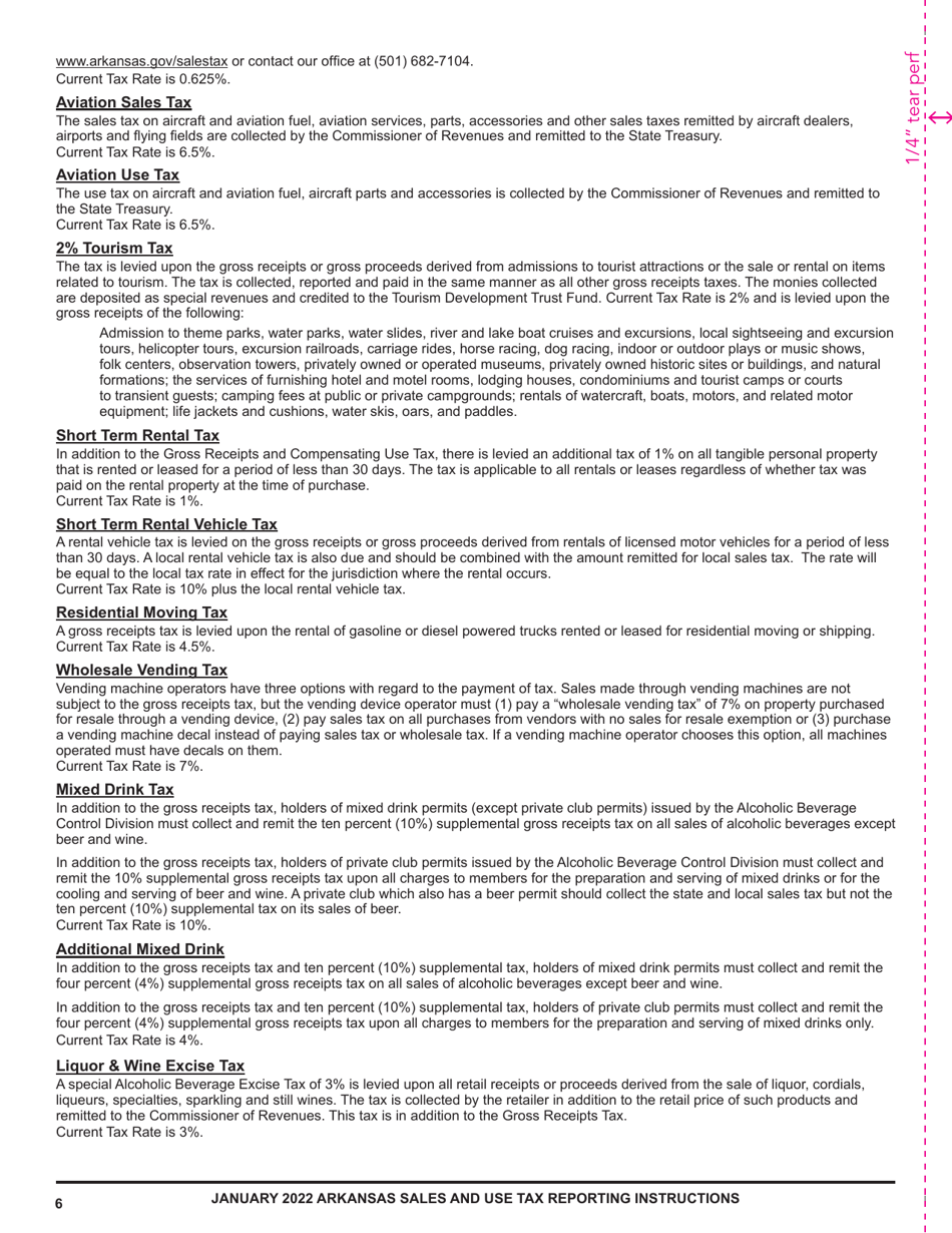 Instructions for Form ET-1 Arkansas Excise Tax Return - Arkansas, Page 6