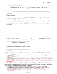 DCM Form B-14 Certification of Structural Observations - Alabama