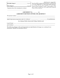 Document preview: DCM Form 9-L Amendment to Agreement Between Owner and Architect - Alabama