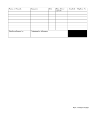 ADFA Form 921 Management Previous Participation Certification - Arkansas, Page 3