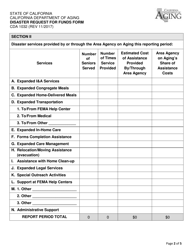 Form CDA1032 Disaster Request for Funds Form - California, Page 2