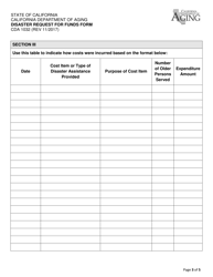 Form CDA1032 Disaster Request for Funds Form - California, Page 3