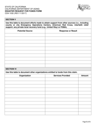 Form CDA1032 Disaster Request for Funds Form - California, Page 5