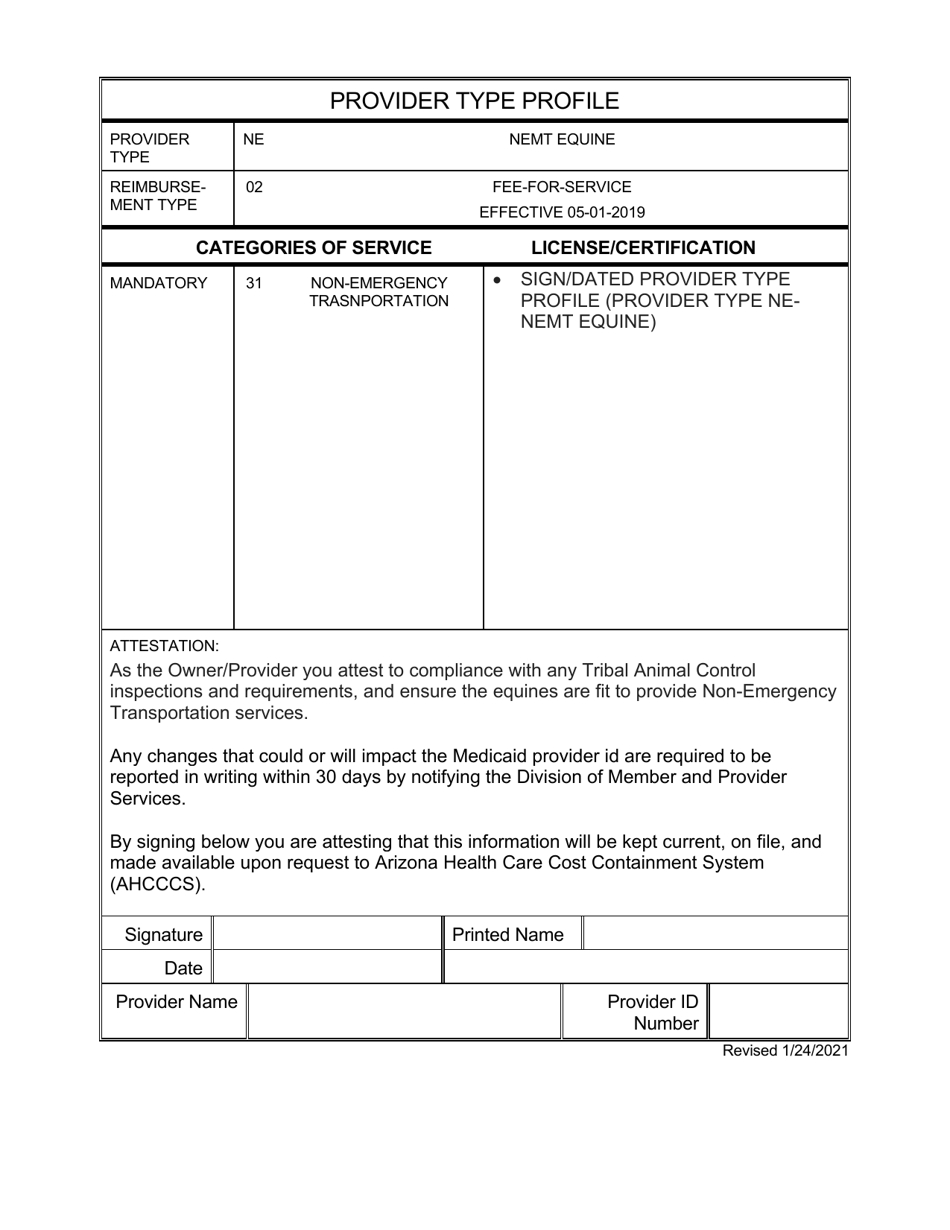 Arizona Provider Type Profile Nemt Equine Fill Out, Sign Online and