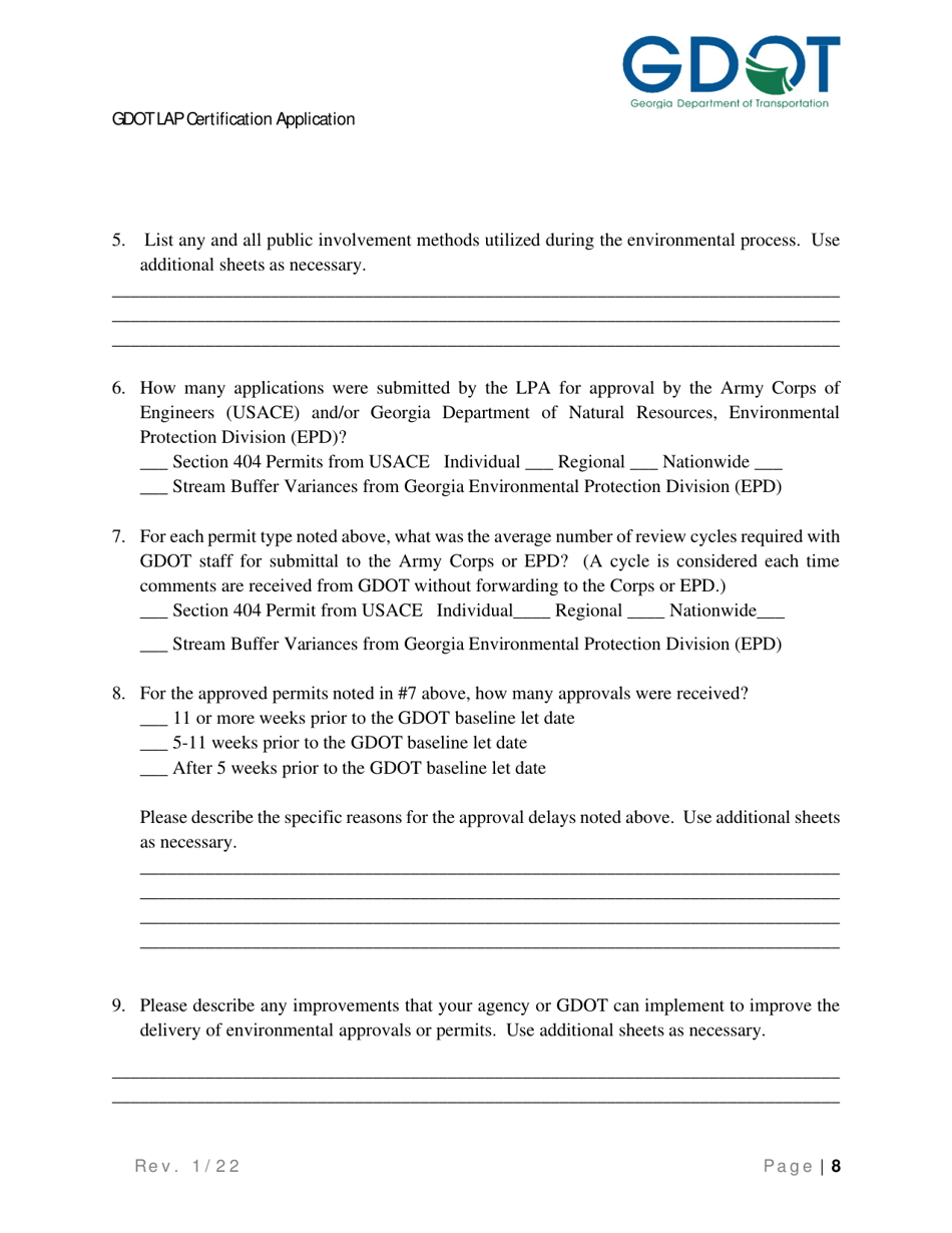 Local Administered Projects Certification Application - Georgia (United States), Page 14