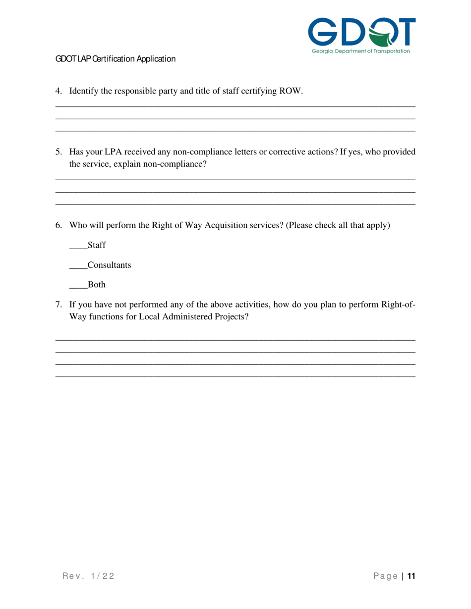 Local Administered Projects Certification Application - Georgia (United States), Page 17