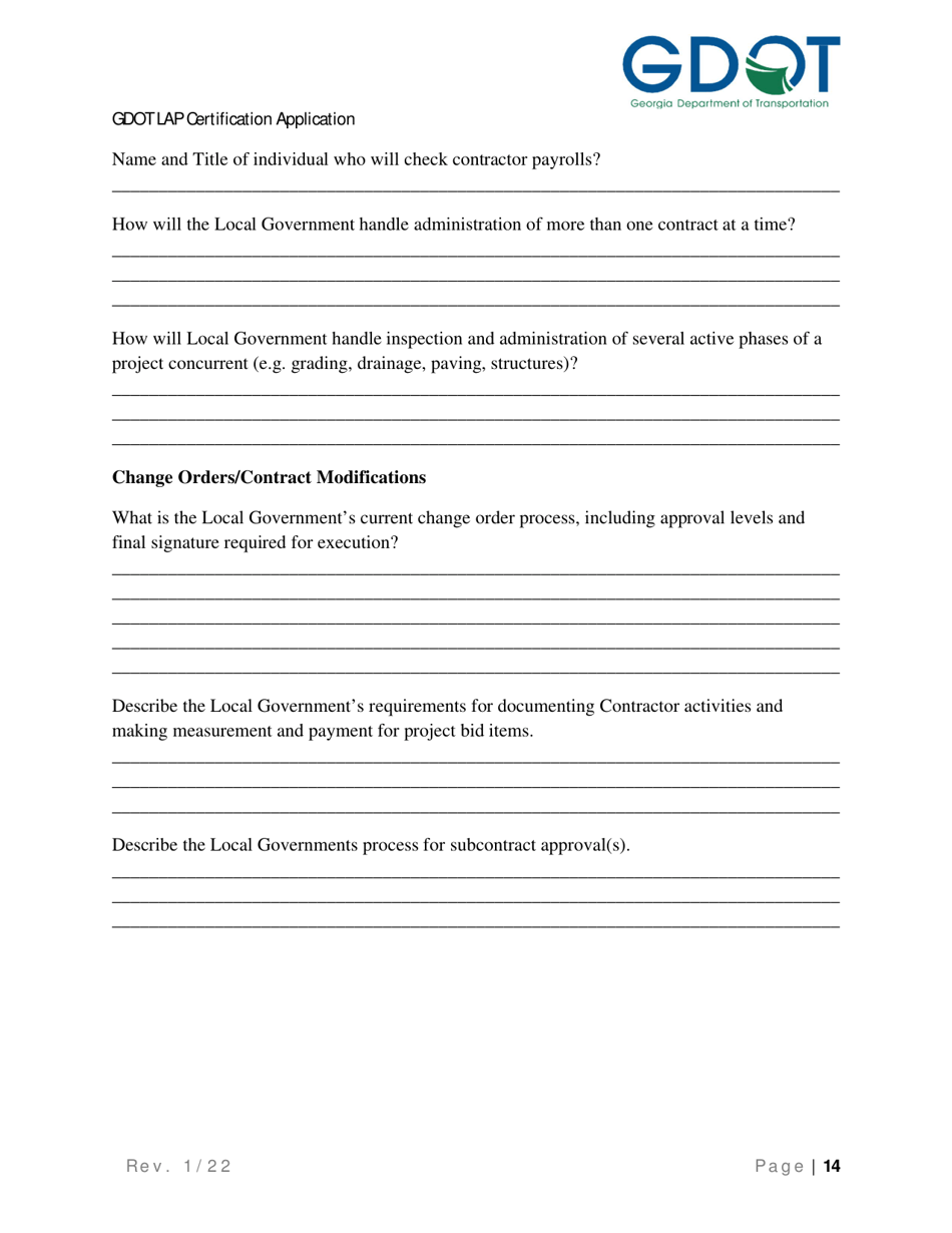 Local Administered Projects Certification Application - Georgia (United States), Page 20