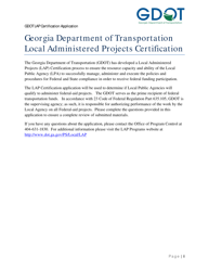 Local Administered Projects Certification Application - Georgia (United States), Page 2