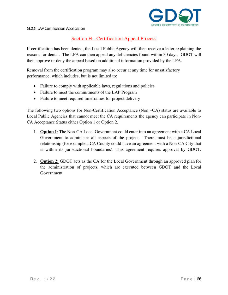 Local Administered Projects Certification Application - Georgia (United States), Page 32
